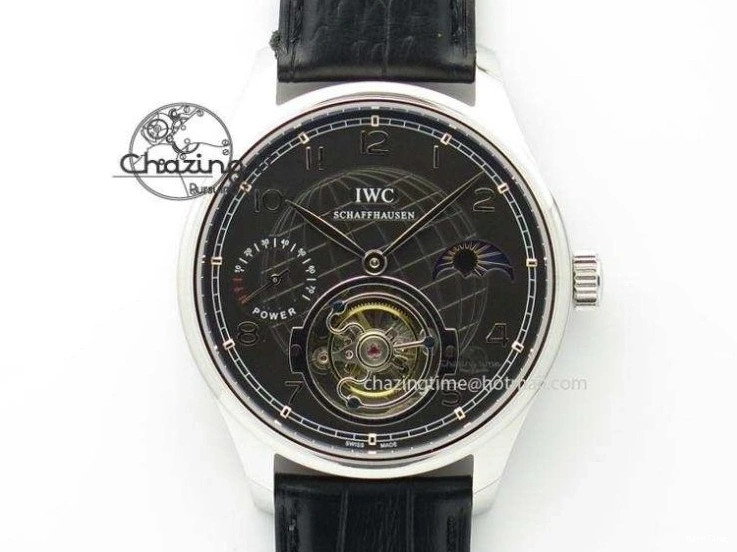 MIROTIME 0324 Portuguese Chrono RG IW371433 Jackie Chan ZF 1:1 Best Edition Gray Dial On Black Leather Strap A7750 V WrinkleFree 7273